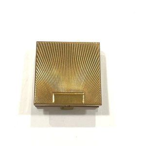 Volupte USA Mid Century Modern Brass Mirrored Miniature Powder Compact
